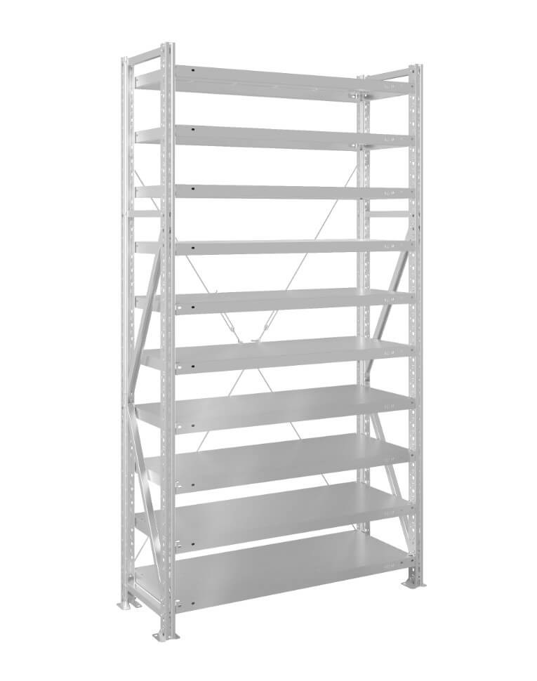 Стеллаж MS U 2500x1200x500 10 полок (400 кг, металл) купить в Ставрополе