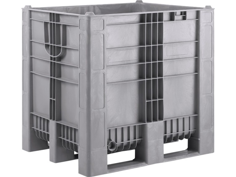 BoxPallet 1200х1000х1140 сплошной, на 3-х полозьях серый купить в Ставрополе