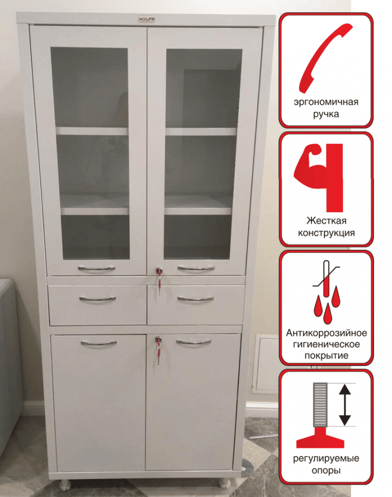 Медицинский шкаф HILFE МД 2 1780 R-1 купить в Ставрополе