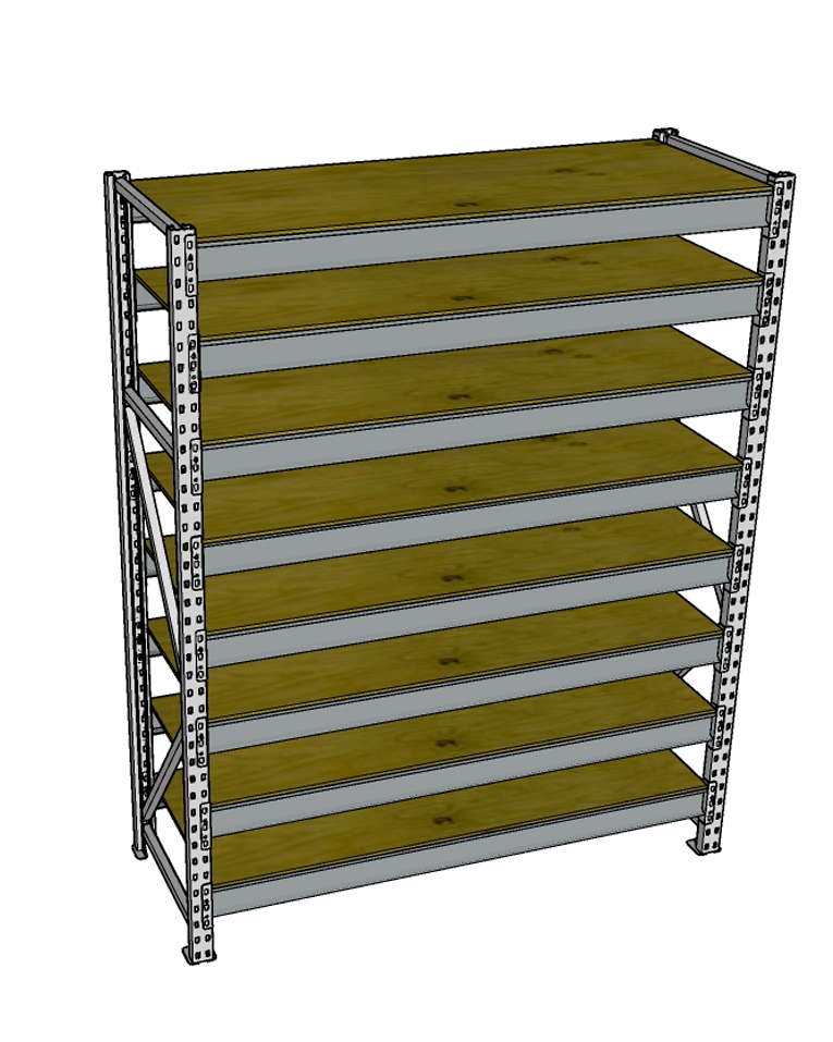 Стеллаж грузовой СГР 3000x900x500 8 полок (фанера) купить в Ставрополе Стеллаж грузовой СГР 3000x900x500 8 полок (фанера) купить в Ставрополе