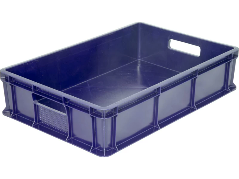 Ящик 600х400х140 мм сплошной с ручками синий купить в Ставрополе