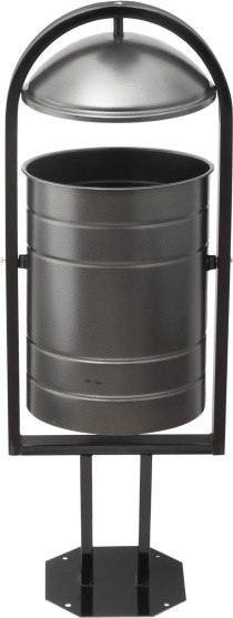 Урна уличная 370х300х1000 серебряная