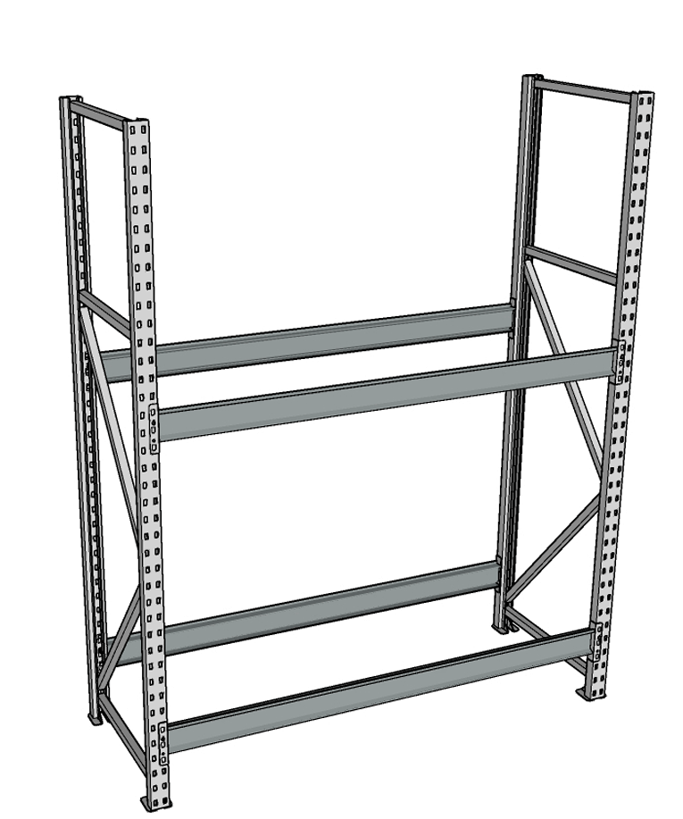 Стеллаж грузовой СГР 2500x1500x500 2 полки (без настила) купить в Ставрополе