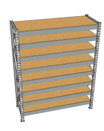 Стеллаж грузовой СГР 2500x1500x1000 8 полок (ДСП)