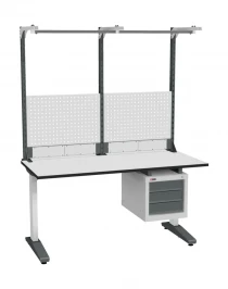 Стол монтажный ДиКом СР-150-01, ESD Thermopal, нерегулируемый, экран Э2, с подвесной тумбой Стол монтажный ДиКом СР-150-01, ESD Thermopal, нерегулируемый, экран Э2, с подвесной тумбой