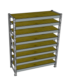 Стеллаж грузовой СГР 3000x1800x800 8 полок (фанера)
