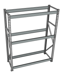 Стеллаж грузовой СГР 3000x1800x1000 3 полки (без настила)