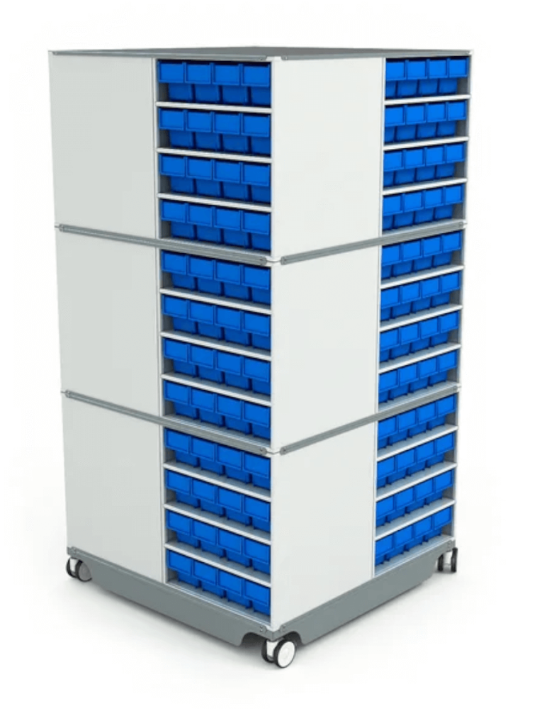 КП-02 Кассетница поворотная с синими ящиками купить в Ставрополе