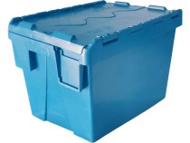 Ящик 400х300х306 сплошной, с крышкой синий