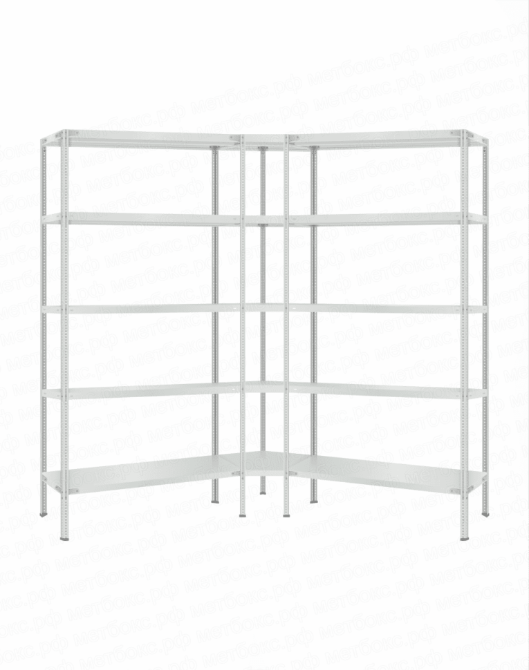 Стеллаж угловой 2000х1500х1500 (5 ярусов глубиной 300мм) купить в Ставрополе