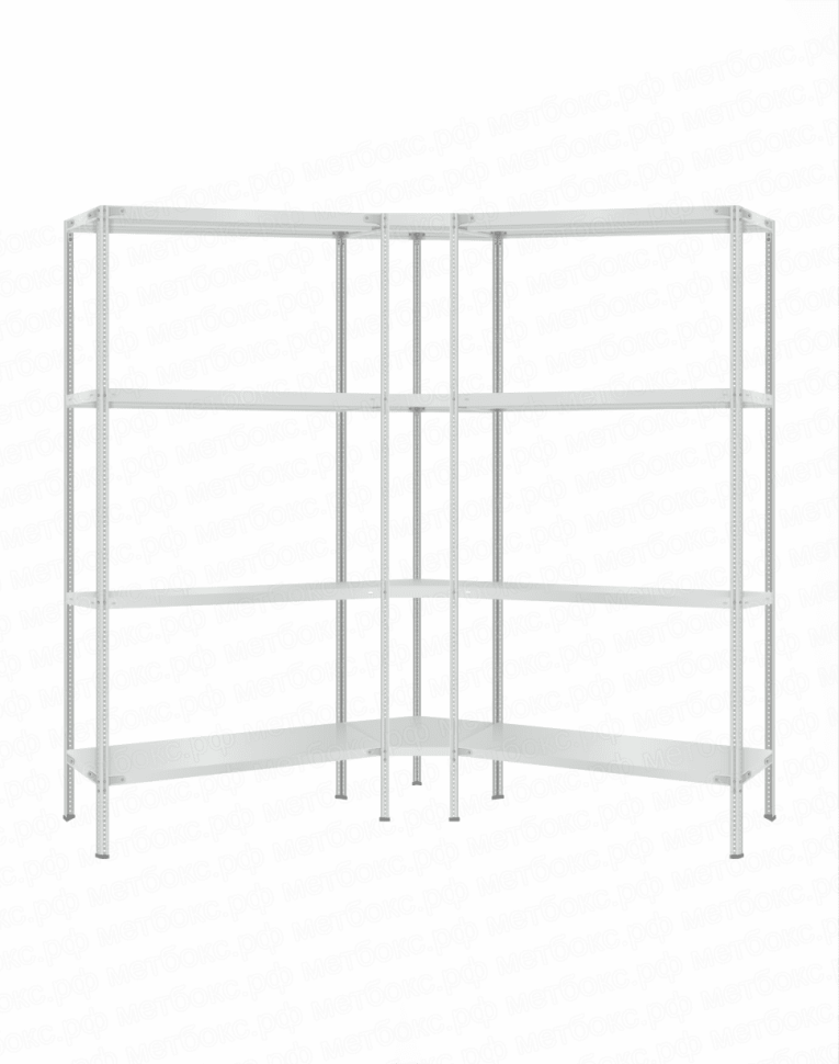 Стеллаж угловой 2000х1600х1600 (4 яруса глубиной 400мм) купить в Ставрополе Стеллаж угловой 2000х1600х1600 (4 яруса глубиной 400мм) купить в Ставрополе