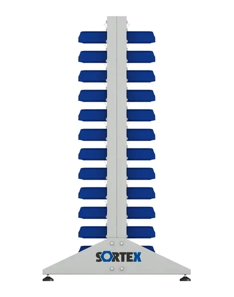 Стеллаж для пластиковых лотков SORTEX двухсторонний 1500x1000x800.01 купить в Ставрополе