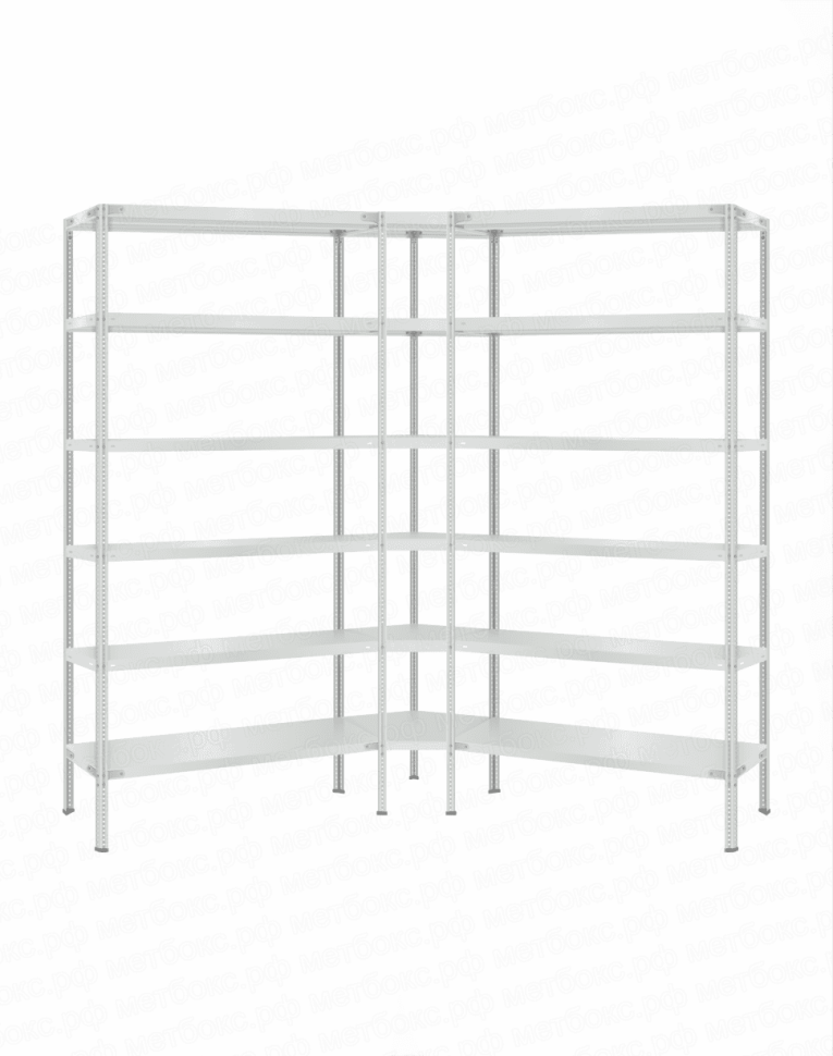 Стеллаж угловой 2000х1700х1700 (6 ярусов глубиной 500мм) купить в Ставрополе