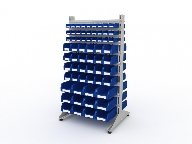 Стеллаж для пластиковых лотков SORTEX двухсторонний 1800x1000x800.05 купить в Ставрополе