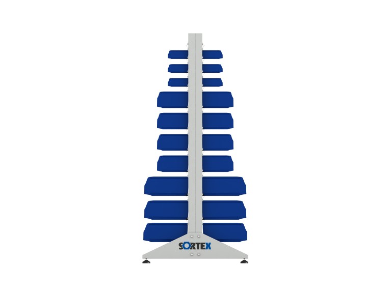 Стеллаж для пластиковых лотков SORTEX двухсторонний 1800x1000x800.05 купить в Ставрополе