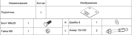 СТ-051 Подпятник (крепеж+2 анкера)