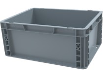 Ящик 400х300х170 сплошной, усиленное дно, цв. серый