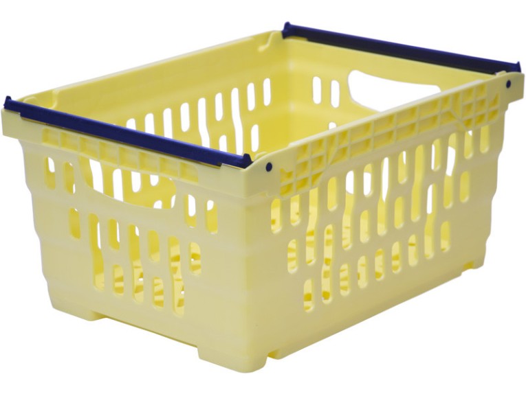 Ящик 400х300х200 со складываемыми ручками жёлтый купить в Ставрополе Ящик 400х300х200 со складываемыми ручками жёлтый купить в Ставрополе