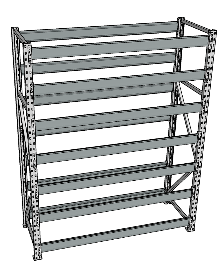 Стеллаж грузовой СГР 2000x1500x400 7 полок (без настила) купить в Ставрополе