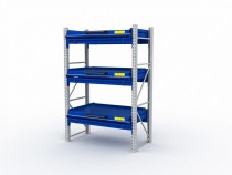 Стеллаж с выкатными платформами S-HEAVY 1000/1300 (3 яруса хранения)