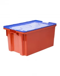 Ящик п/э 600х400х300 Safe PRO сплошной цв. красный с синей крышкой Ящик п/э 600х400х300 Safe PRO сплошной цв. красный с синей крышкой