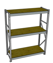 Стеллаж грузовой СГР 3000x900x600 3 полки (фанера)