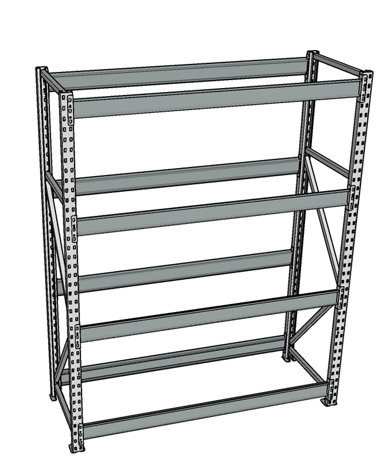 Стеллаж грузовой СГР 2000x1200x400 4 полки (без настила) купить в Ставрополе Стеллаж грузовой СГР 2000x1200x400 4 полки (без настила) купить в Ставрополе